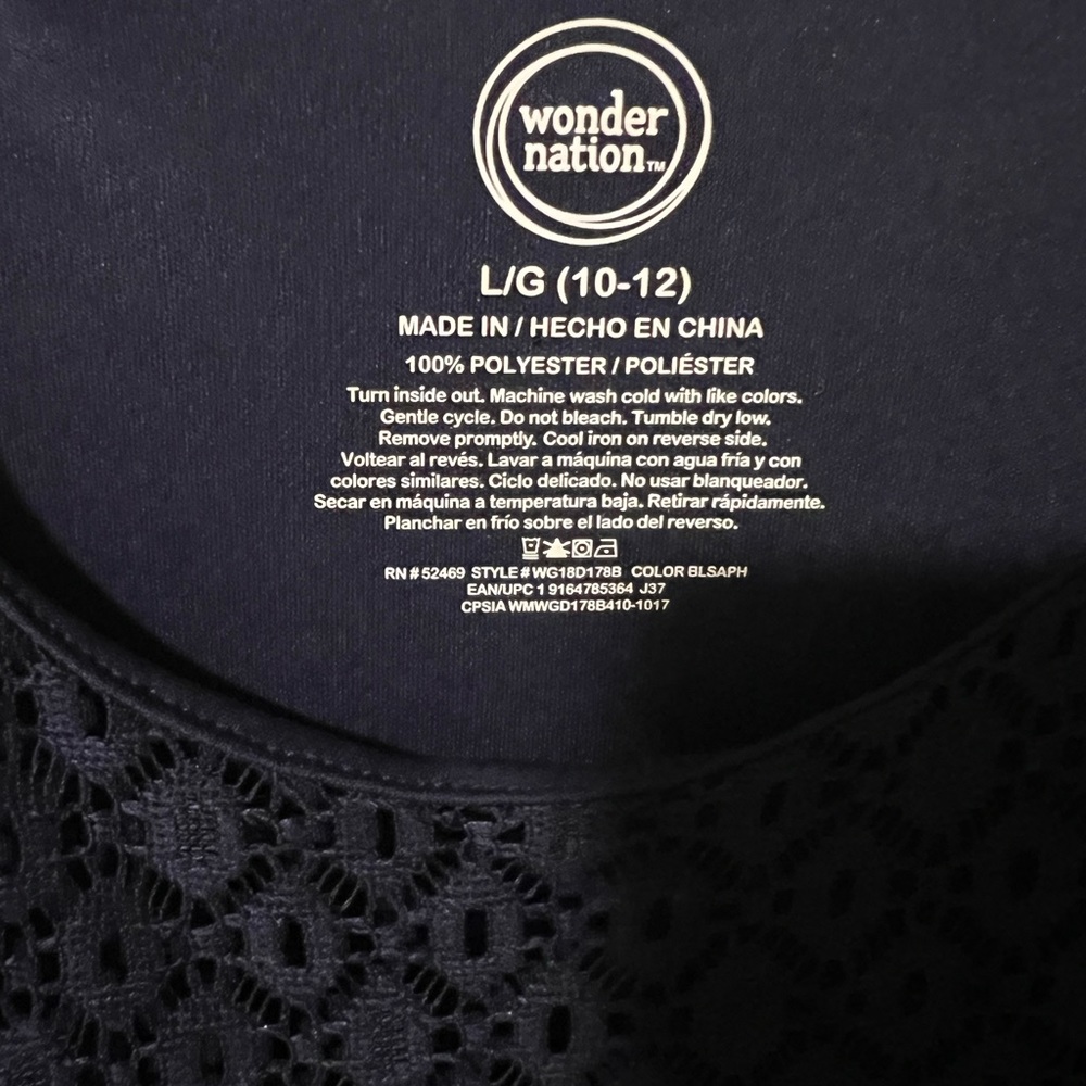 Wonder Nation Girls' Lace Combo Chiffon Crossover Hi-Lo Dress - Picture 6 of 6